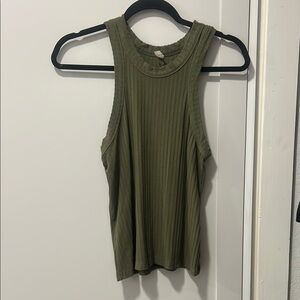 FP Movement by Free People Olive Green Ribbed Tank